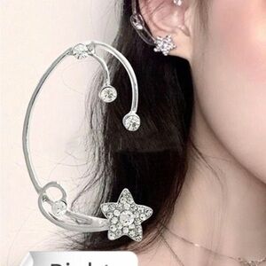 Moon And Star Pierced Ear Cuff Moon And Star Ear Jewelry